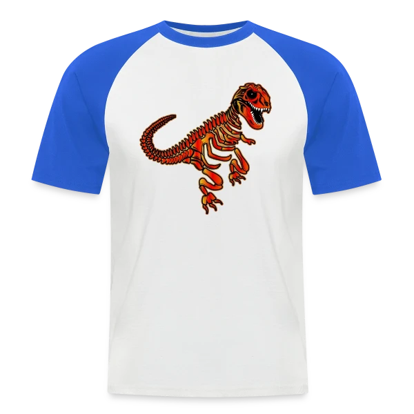 T-Rex Fossile Rouge Éclatant sur T-shirt baseball manches courtes Homme