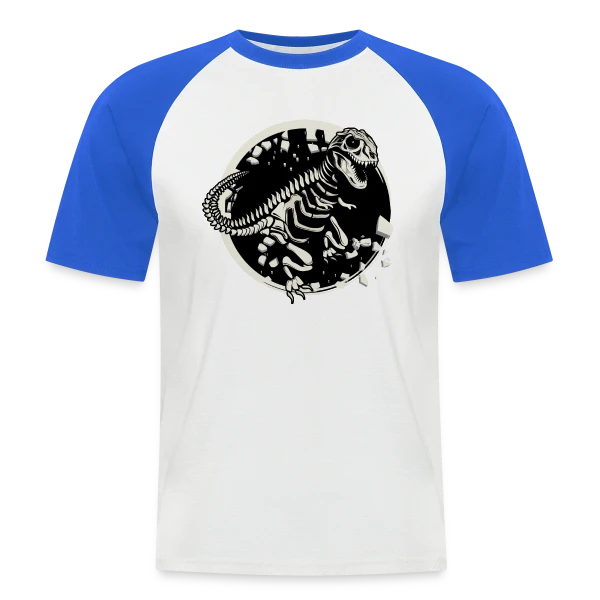 T-Rex Fossile : Le Squelette de Dinosaure Mythique sur T-shirt baseball manches courtes Homme