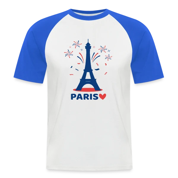 Tour Eiffel Festive Enfants sur T-shirt baseball manches courtes Homme