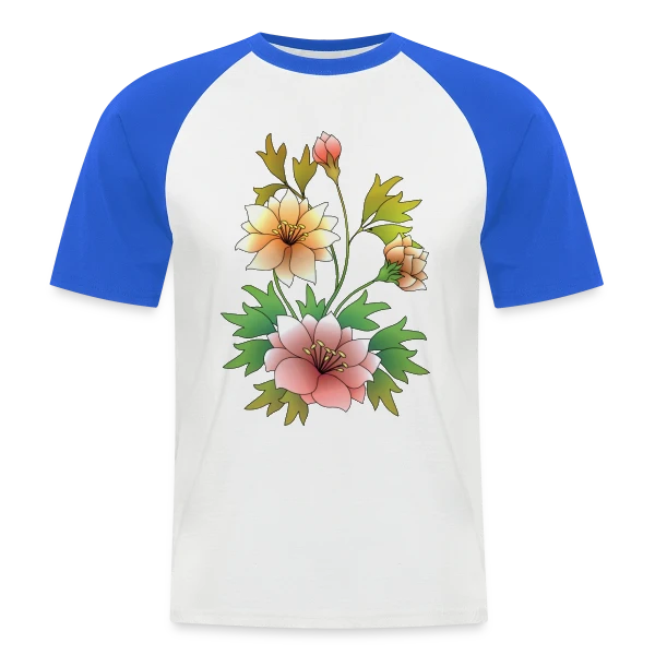 Éclat Floral sur T-shirt baseball manches courtes Homme
