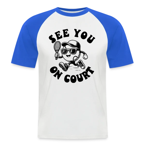 Rendez-vous sur le Court : Design Tennis sur T-shirt baseball manches courtes Homme