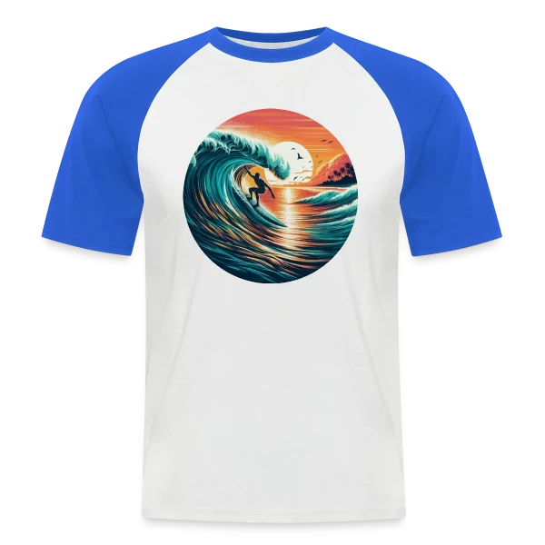 Sunset Surfer | T-Shirt Ambiance Plage & Coucher de Soleil sur T-shirt baseball manches courtes Homme
