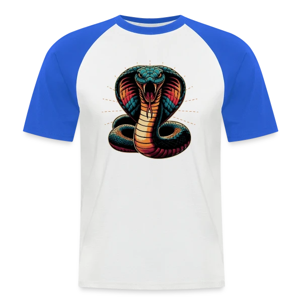Cobra Royal Éclatant : Style Dynamique et Vives Couleurs sur T-shirt baseball manches courtes Homme