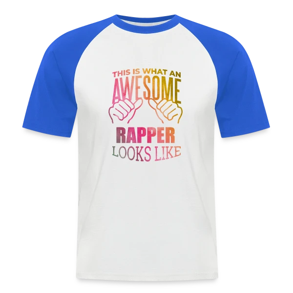 "Rap Rap Rap" Style Urbain Hip-Hop sur T-shirt baseball manches courtes Homme