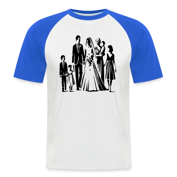 Mariage et Fête sur T-shirt baseball manches courtes Homme