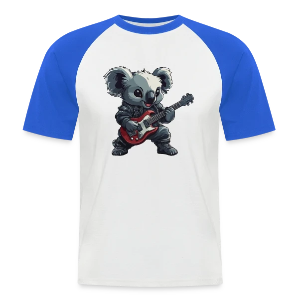 Koala Rocker Guitariste Heavy Metal sur T-shirt baseball manches courtes Homme