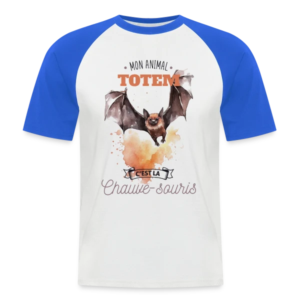 Chauve-souris Mon Animal Totem sur T-shirt baseball manches courtes Homme
