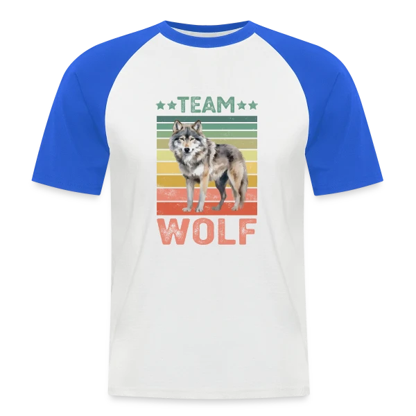 Équipe Loup Rétro sur T-shirt baseball manches courtes Homme