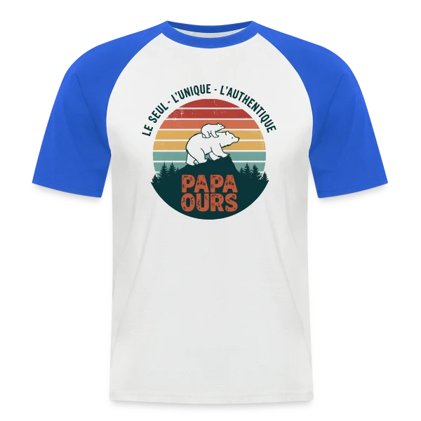 Papa Ours Protecteur sur T-shirt baseball manches courtes Homme