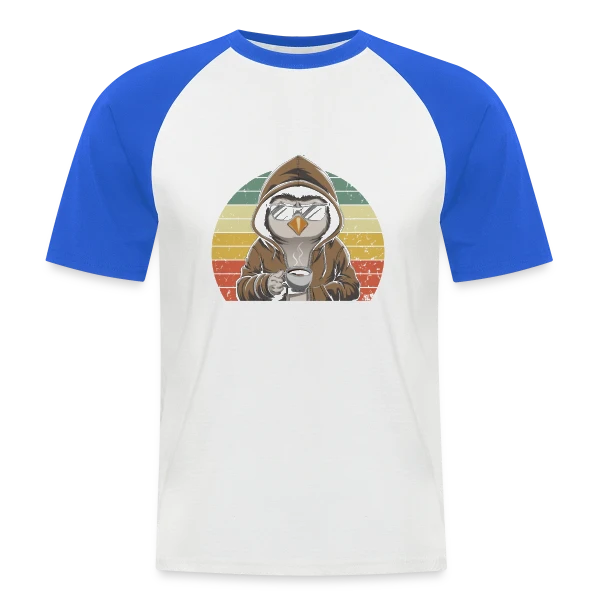 Hibou Cool Café Rétro sur T-shirt baseball manches courtes Homme
