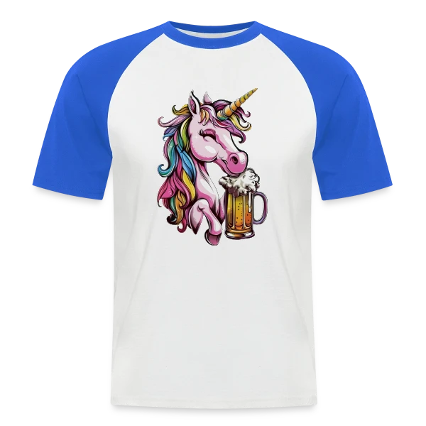 Licorne Bière Festive sur T-shirt baseball manches courtes Homme