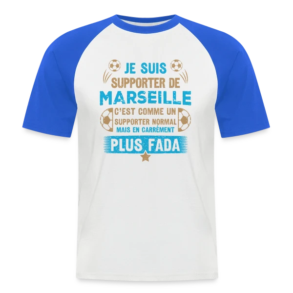 Supporter Marseillais Plus Fada sur T-shirt baseball manches courtes Homme