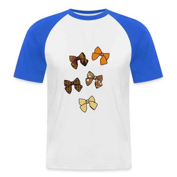 Nœuds Papillon Rétro Années 70 sur T-shirt baseball manches courtes Homme