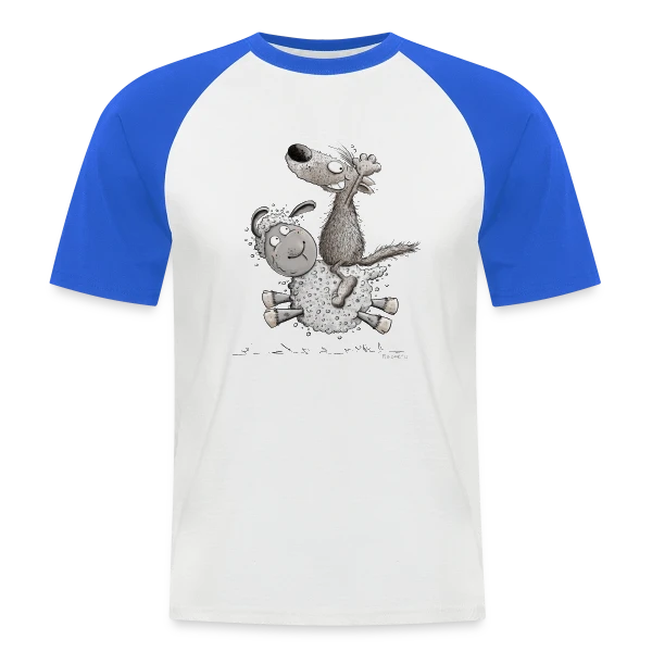 Loup Cavalier & Mouton Rigolo sur T-shirt baseball manches courtes Homme