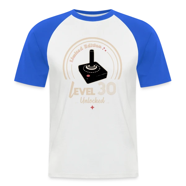 'Niveau 30 Débloqué' - Anniversaire Gamer sur T-shirt baseball manches courtes Homme