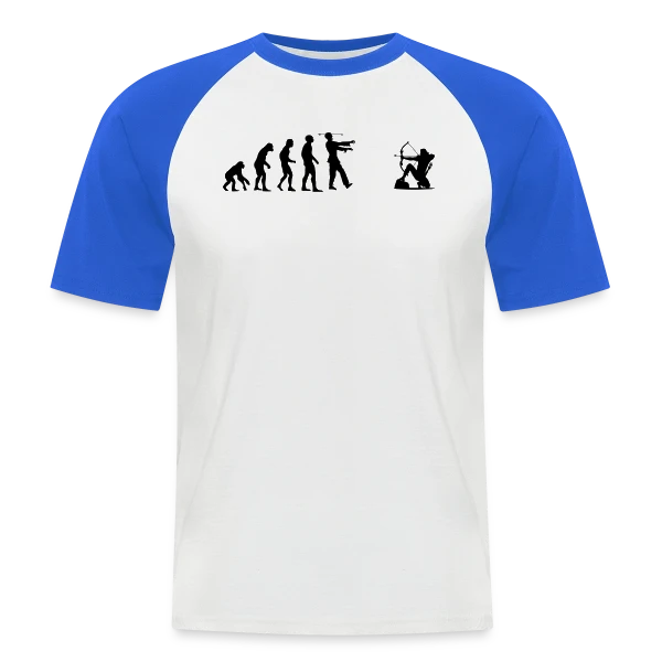 Évolution Humaine : Zombie vs Archer sur T-shirt baseball manches courtes Homme