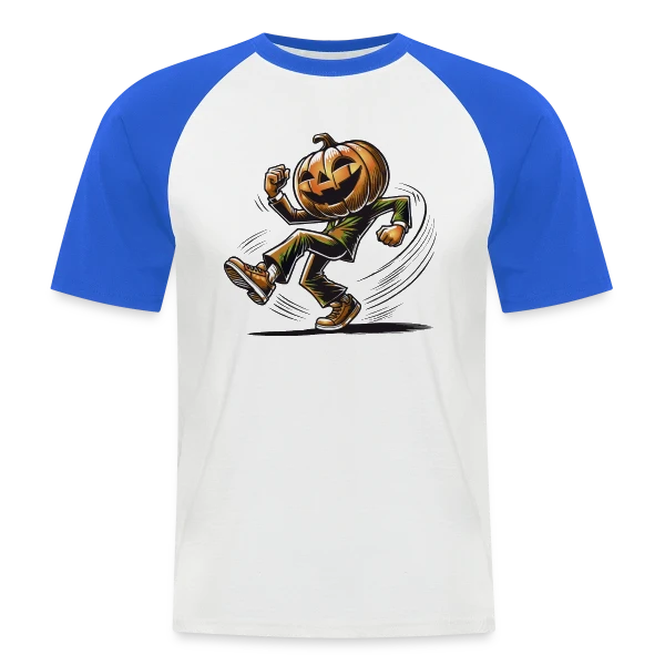 Citrouille Dansante: Humour d'Halloween sur T-shirt baseball manches courtes Homme