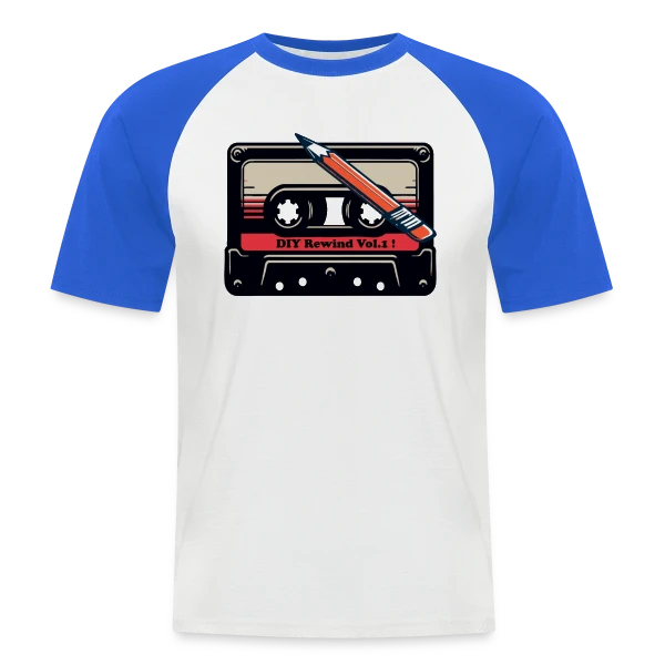 Cassette Rétro K7 : L'Analogique Stylé sur T-shirt baseball manches courtes Homme