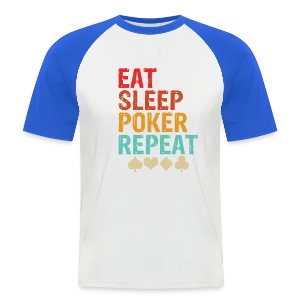 Poker Joueur et Humour sur T-shirt baseball manches courtes Homme