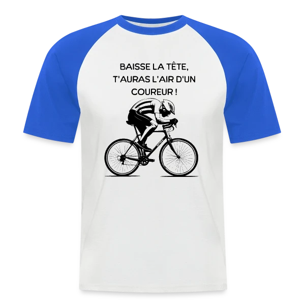 Cyclisme Humour - Design Minimaliste Vélo sur T-shirt baseball manches courtes Homme
