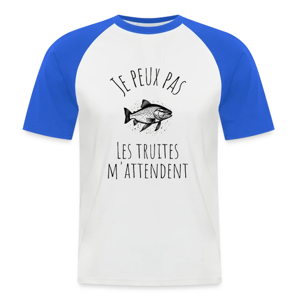 Pêcheur Passionné - Humour Au Bord de L'Eau sur T-shirt baseball manches courtes Homme