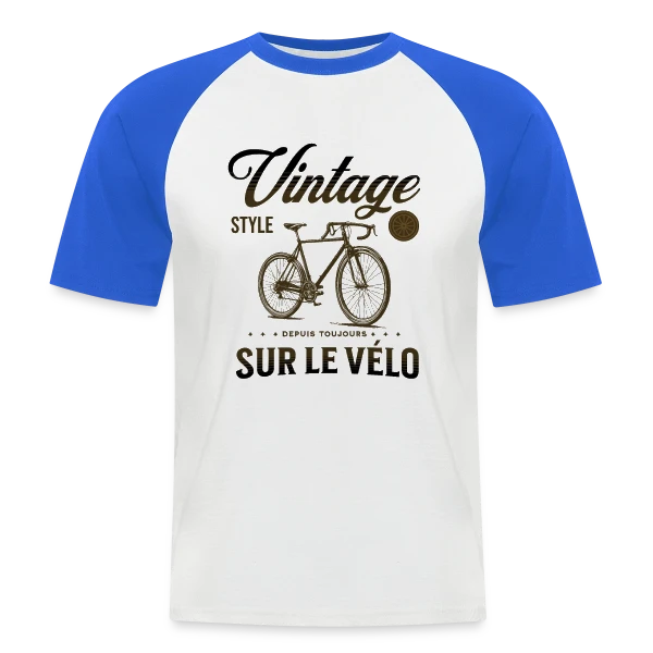 Passion Vélo Vintage Élégance sur T-shirt baseball manches courtes Homme