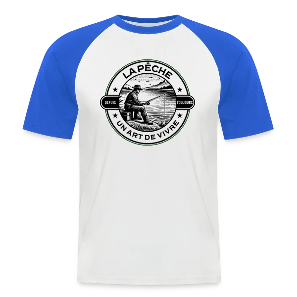 Pêche en Famille : Sobriété et Élégance sur T-shirt baseball manches courtes Homme
