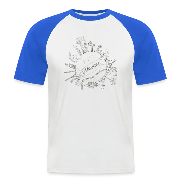 Globe Voyageur Dessin sur T-shirt baseball manches courtes Homme