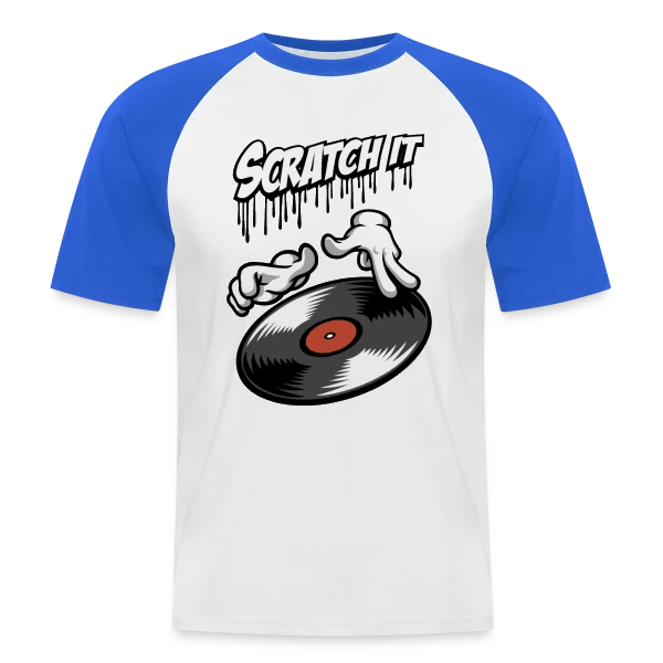 Scratch It: DJ Style sur T-shirt baseball manches courtes Homme