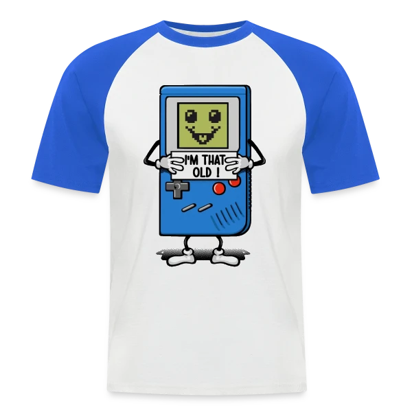 Vieux comme une console rétro sur T-shirt baseball manches courtes Homme