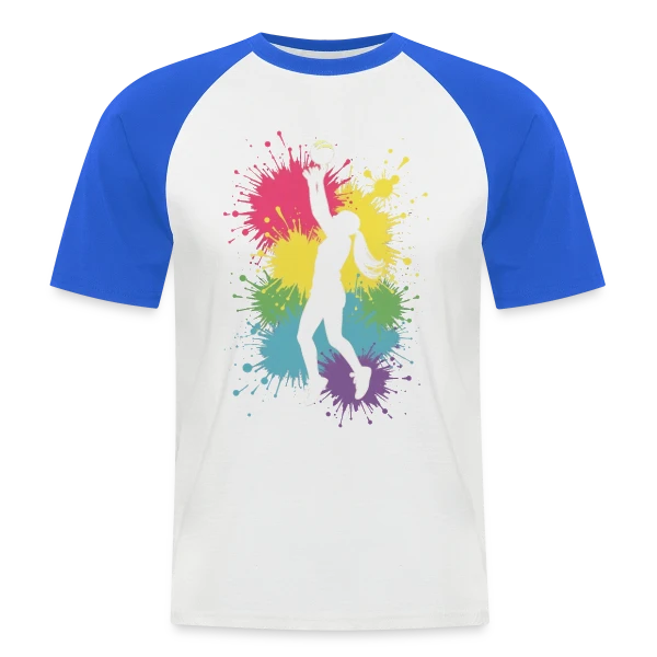 Passion Volley-ball Féminin - Joueuse avec Cœur sur T-shirt baseball manches courtes Homme