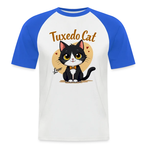 Amoureux du Chat Smoking - Cadeau Idéal sur T-shirt baseball manches courtes Homme