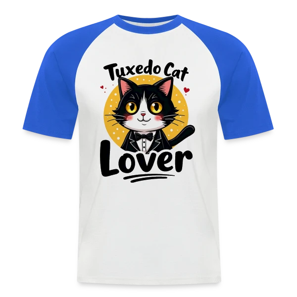 Femme Amoureux Chat Smoking - Cadeau Félin sur T-shirt baseball manches courtes Homme