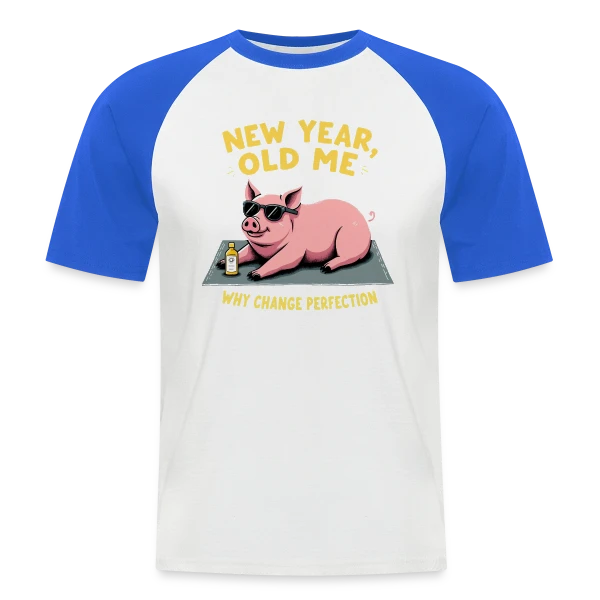 Nouvel An Humoristique - Cochon Détendu sur T-shirt baseball manches courtes Homme