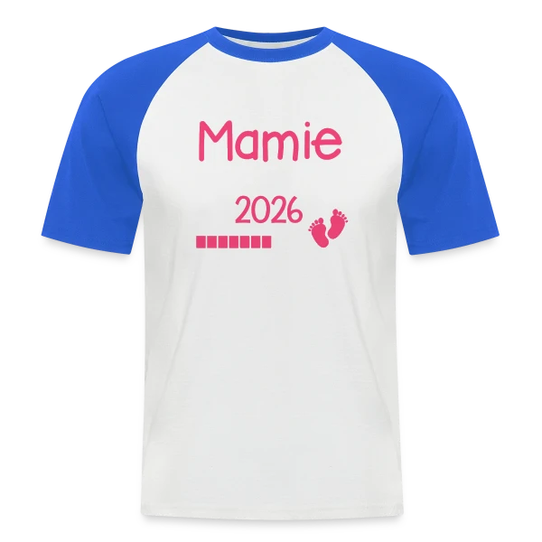 Mamie en 2026 : Annonce de Grossesse Humour sur T-shirt baseball manches courtes Homme
