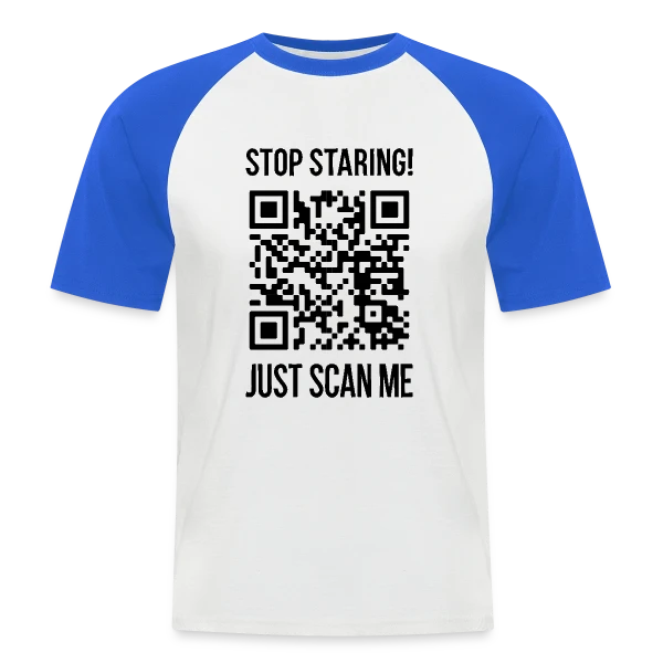 QR Code Motivation: Scanne-moi ! sur T-shirt baseball manches courtes Homme