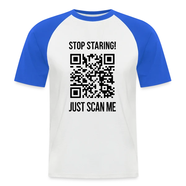 QR Code Gentillesse : Scanne et Sois Bienveillant sur T-shirt baseball manches courtes Homme