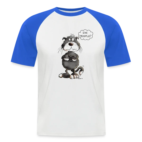 Chat grincheux "Ew People" - Humour félin sur T-shirt baseball manches courtes Homme