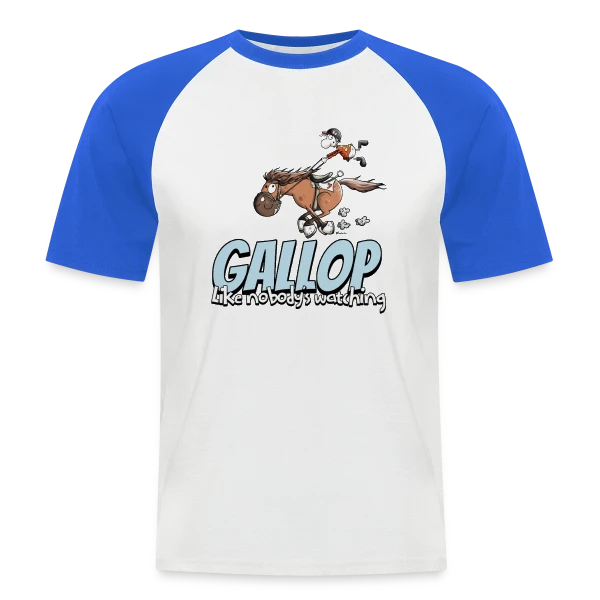 Galope comme si personne ne te regardait - Cheval Cartoon sur T-shirt baseball manches courtes Homme