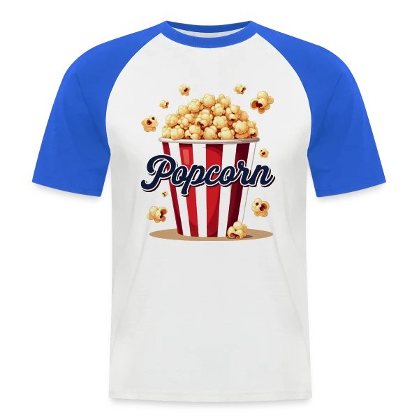 Design Popcorn Festif - Costume Carnaval sur T-shirt baseball manches courtes Homme