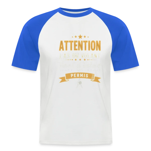 Humour Jeune Conducteur - Mon Permis en Poche sur T-shirt baseball manches courtes Homme