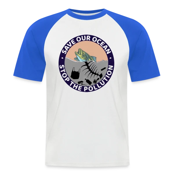 Stop Pollution Océanique sur T-shirt baseball manches courtes Homme