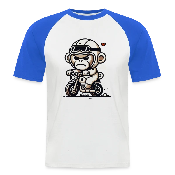 Singe Motard Aventure sur T-shirt baseball manches courtes Homme