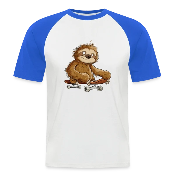 Paresseux Skateboarder Cartoon - Relax et Style sur T-shirt baseball manches courtes Homme