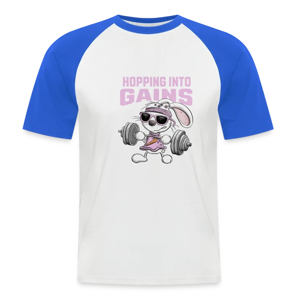 Lapin Musculation - Puissance Carottes sur T-shirt baseball manches courtes Homme