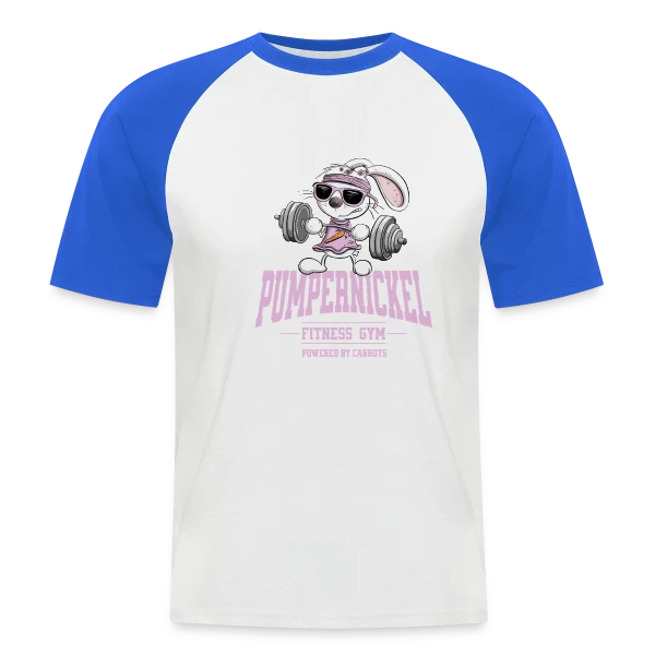 Lapin Costaud 'Pumpernickel Girl' - Fitness Humoristique sur T-shirt baseball manches courtes Homme