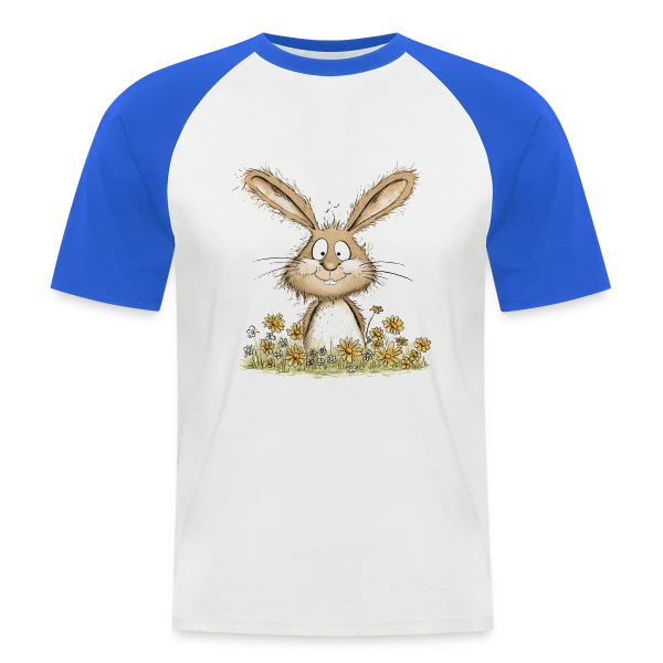 Joyeuses Pâques Lapin Fleuri sur T-shirt baseball manches courtes Homme