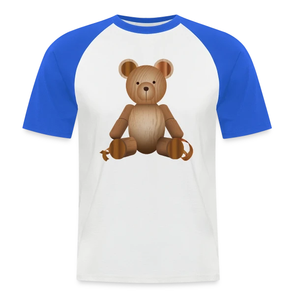 Ours Mignon en Bois - Style Nature & Chaleureux sur T-shirt baseball manches courtes Homme