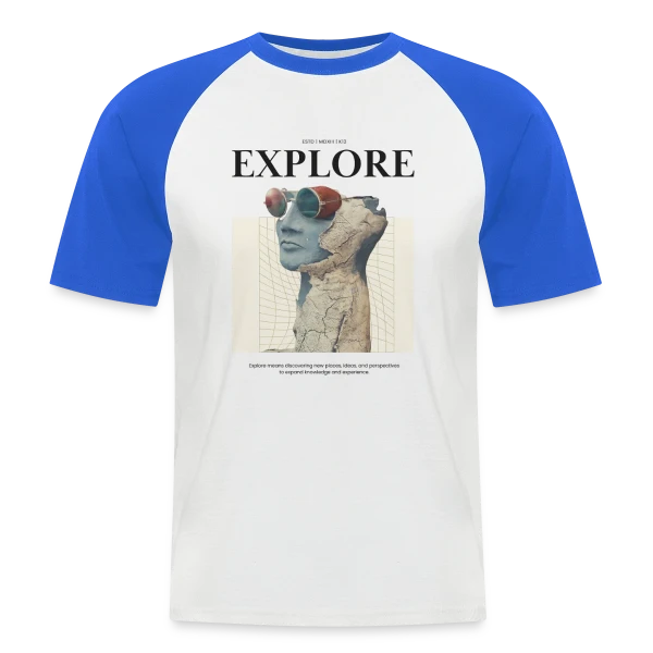 Exploration Artistique Vintage sur T-shirt baseball manches courtes Homme