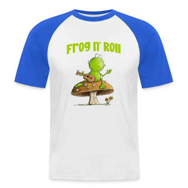 Grenouille guitariste cottagecore sur T-shirt baseball manches courtes Homme